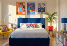 Πώς ένα υπνοδωμάτιο είναι γεμάτο χρώμα, χωρίς υπερβολή