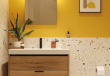 Ο υπέροχος συνδυασμού του κίτρινου και του terrazzo