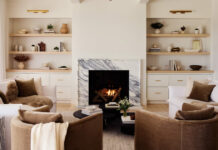 Το μάρμαρο πρωταγωνιστεί χωρίς να επιβάλλεται, σ’ αυτό το κομψό, οικογενειακό σπίτι