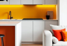 Περιορισμένες δόσεις χρωμάτων απογείωσαν μια λευκή κουζίνα